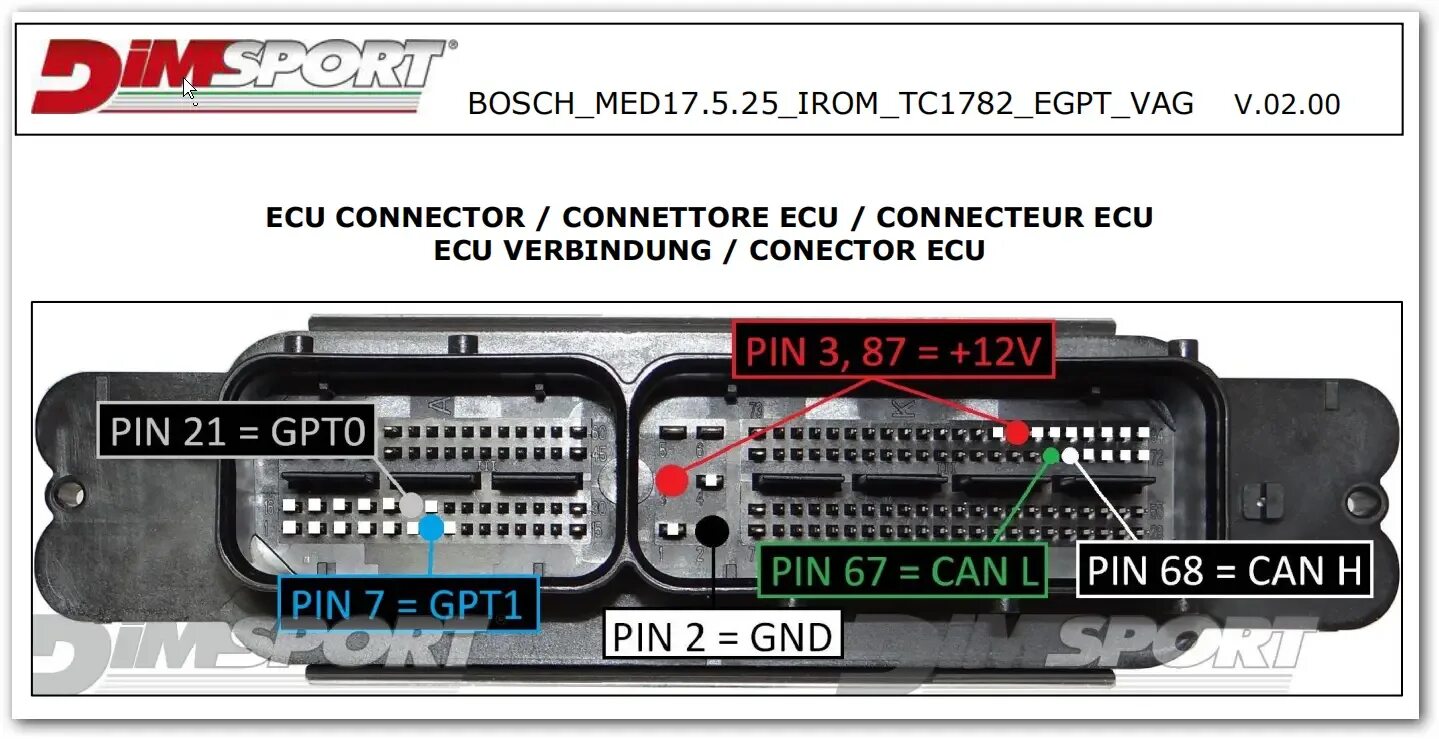 Распиновка бош GPT pinouts (extension)