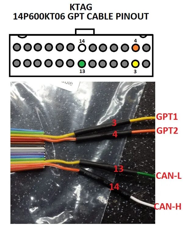 Распиновка бсм K-TAG-14P600KT06-cable-Pin-Out-6 EOBDTOOL Blog