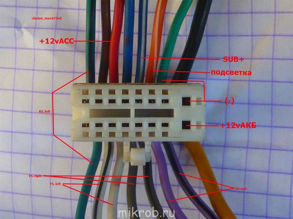 Распиновка clarion Кто нибудь менял штатную магнитолу на MPV? - Страница 88 - Клуб любителей микроа