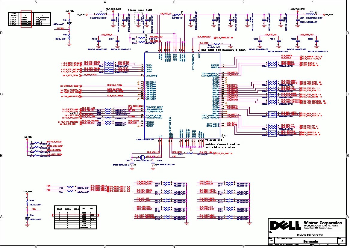 Распиновка dell Dell Inspiron 640M E1405 Wistron Bermuda