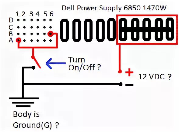 Распиновка dell How to start PSU without motherboard - Dell PowerEdge 6850 1470W diyAudio