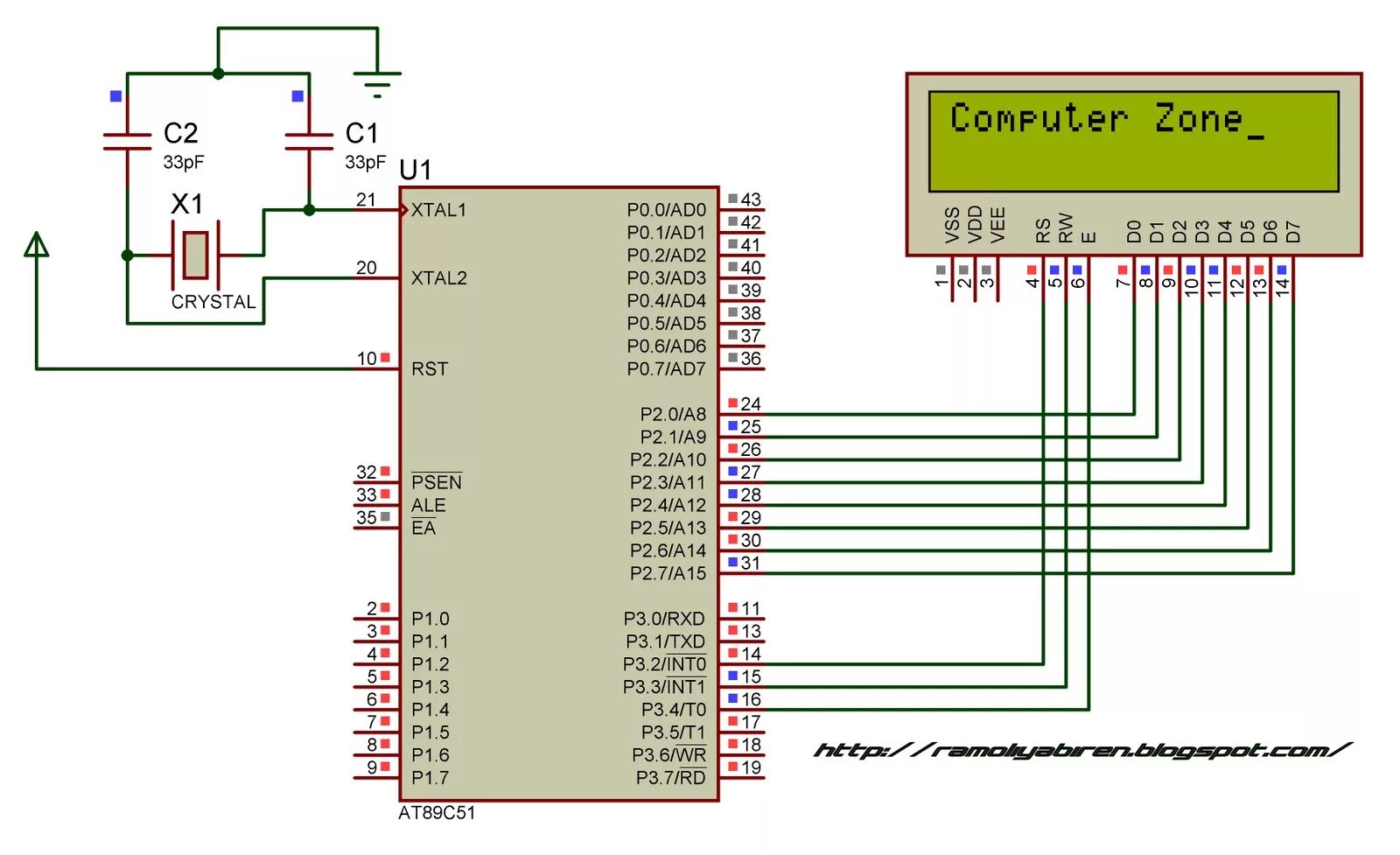 Распиновка дисплея Pantalla LCD 16X2