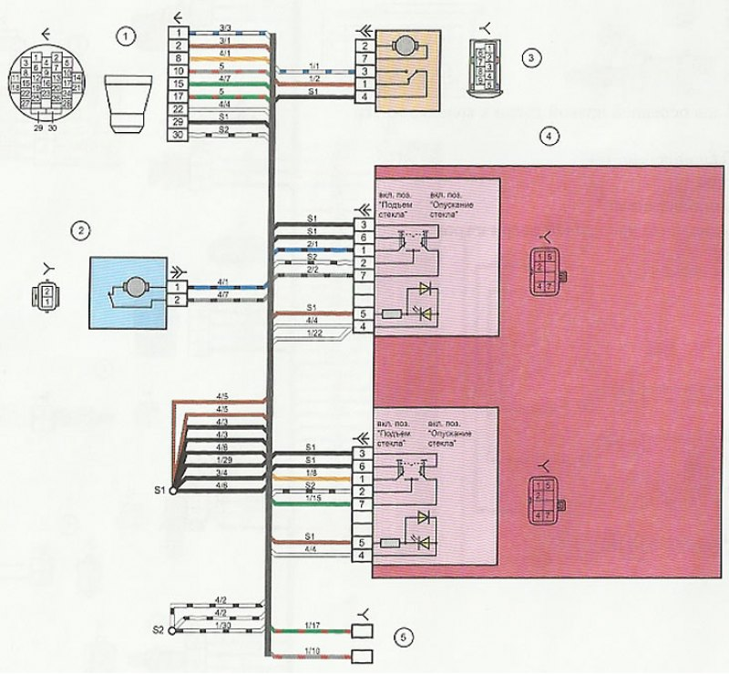 Распиновка дверей гранта Схема электрических соединений жгута проводов передней левой двери Лада Гранта 1