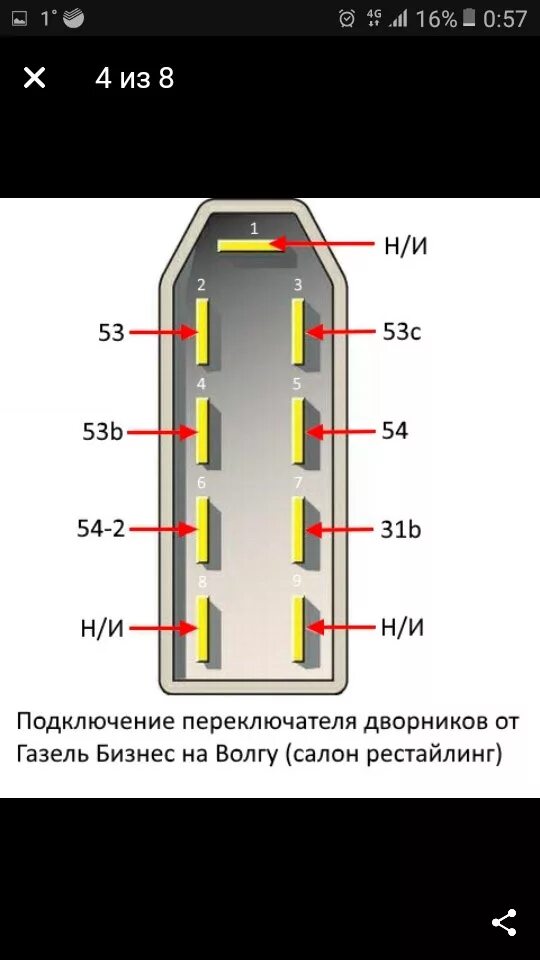 Распиновка дворников Переключатель стеклоочистителя с регулятором паузы. - ГАЗ 31105, 2,4 л, 2007 год