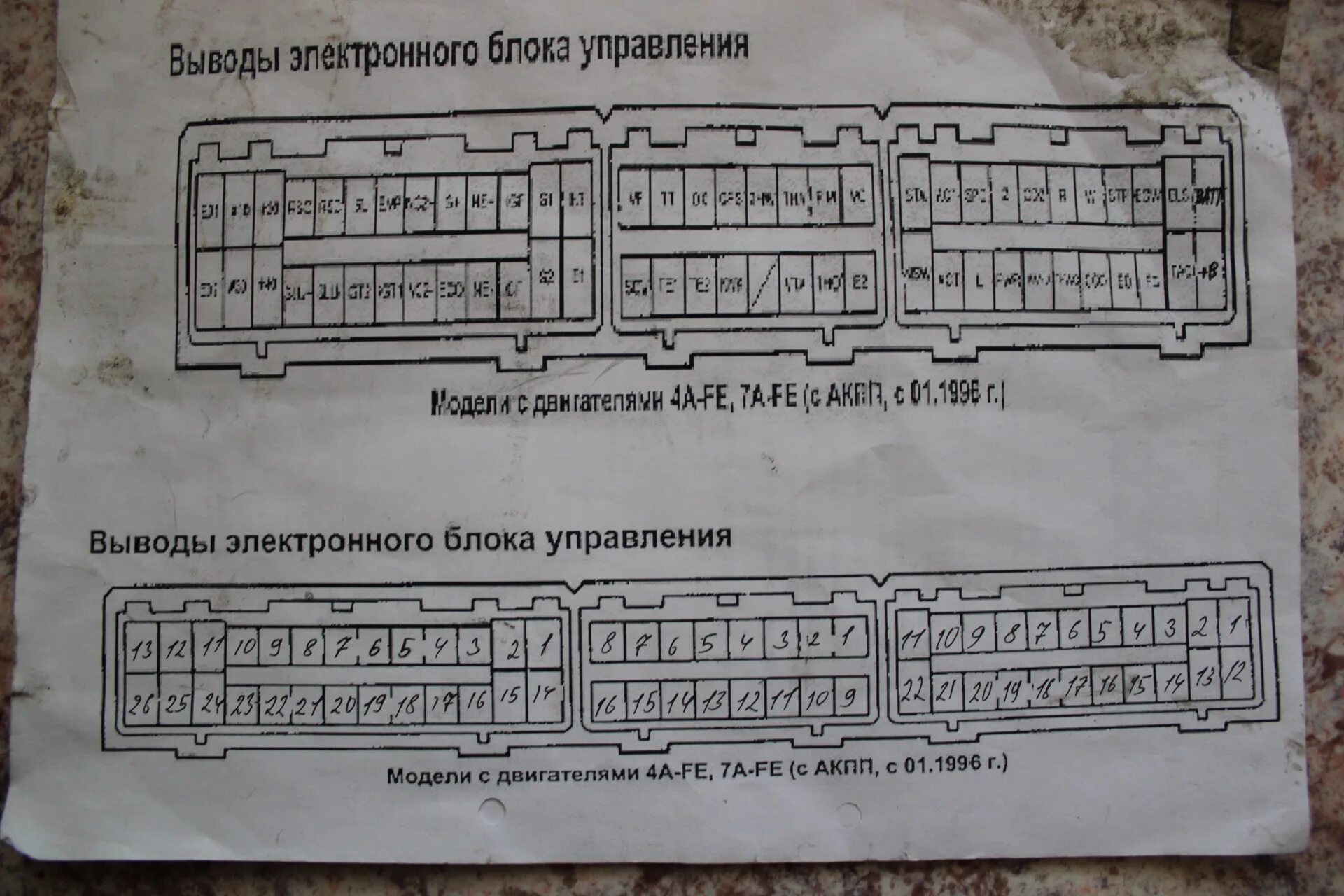 Распиновка эбу 1 Распиновка блока управления тойота: найдено 88 изображений