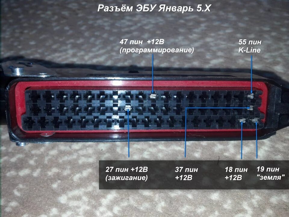 Распиновка эбу январь 5.1 Распиновка колодки подключения ЭБУ Январь 5, VS5.1, BOSCH 1.5.4, BOSCH MP7.0 ( 5