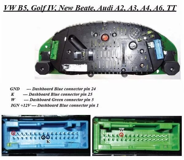 Распиновка фишки подключения панели приборов сеат альхамбра Immobiliser Bypass Emulator for VW VAG Audi Seat Skoda Golf III Sharan Passat TT