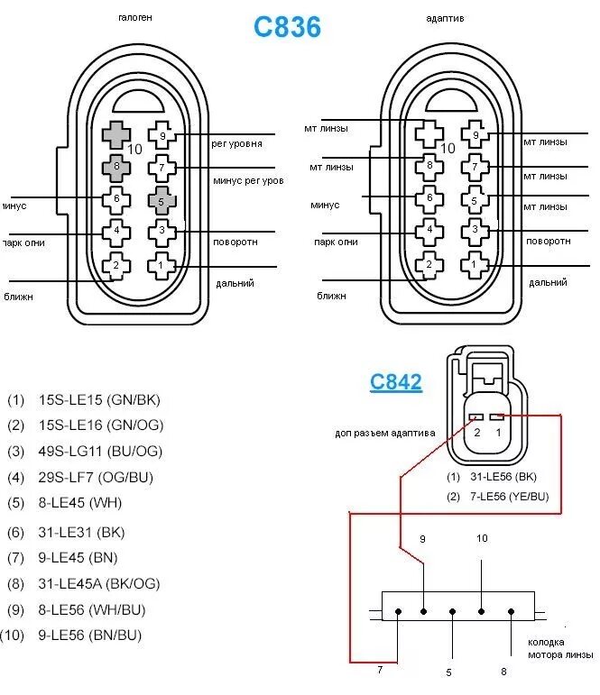 Распиновка фишки приора Установка ДХО - Ford Focus II Hatchback, 1,4 л, 2009 года стайлинг DRIVE2