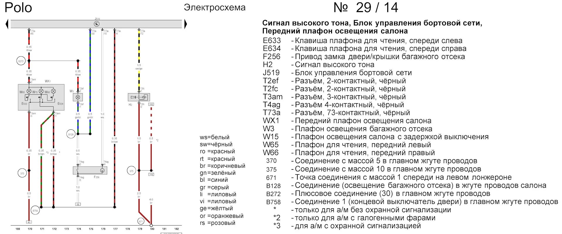 Распиновка фольксваген поло Плафон - проблема продолжение - Volkswagen Polo Sedan, 1,6 л, 2016 года электрон