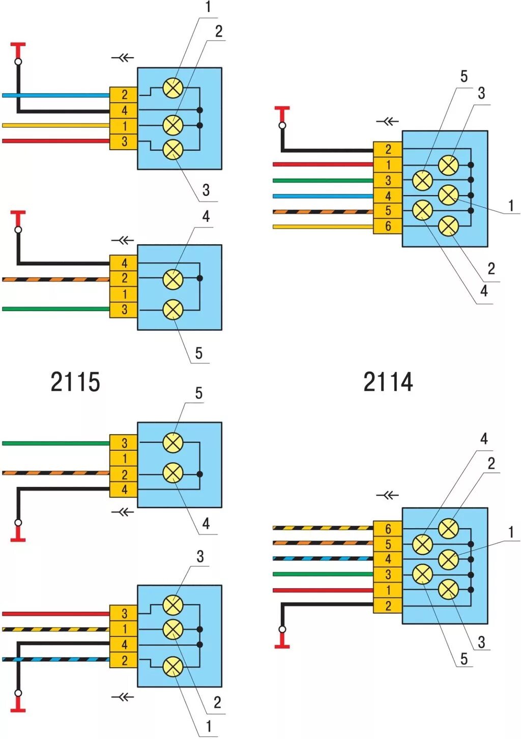 Распиновка фонарей 2114 Автомобиль ВАЗ-2114-20 ВАЗ 2115 1997+