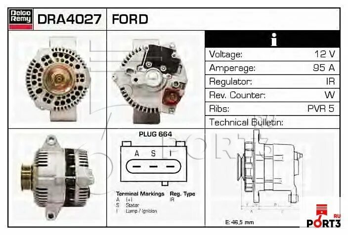 Распиновка генератора форд Генератор Ford MONDEO II Turnier BNP 2.5 24V 170лс 10.1999 / 09.2000, Форд