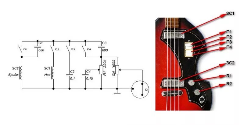 Распиновка гитары Советские гитары: Форумы / Реставрация и ремонт / СХЕМЫ. Только Схемы. (Архив)