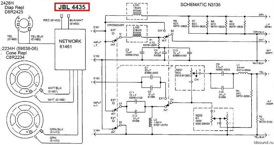 Распиновка jbl JBL_4435 ldsound.ru (22) ldsound.info