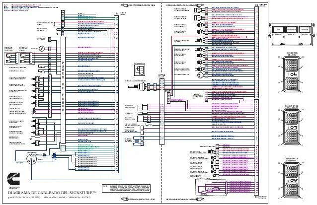 Распиновка камминз u7ygiuk54472306 diagrama-electronico-isx Cummins, Electrical diagram, Refrigerat