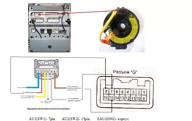 Распиновка кнопок руля продолжение мультируль! - Toyota Caldina (241), 1,8 л, 2002 года аксессуары DRIV