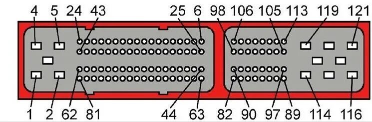 Распиновка колодок эбу #24 Переход с 68 пин MSA на 121 пин EDC15VM+ ЭБУ. - Volkswagen Passat B4, 1,9 л,