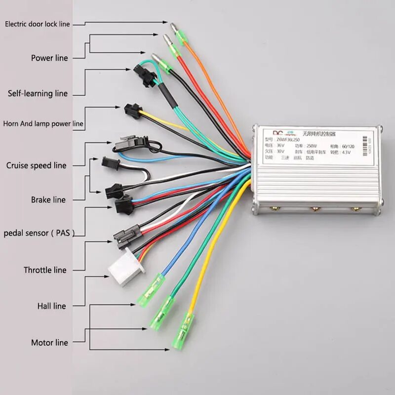 Распиновка контроллера 24V 36V 48V 350W electric scooter motor wheel with controller display throttle k