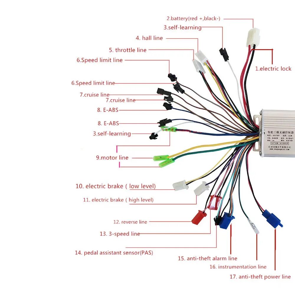Распиновка контроллера электровелосипеда 36 В/48 в 350 Вт контроллер электровелосипеда электрический скутер bldc контролл