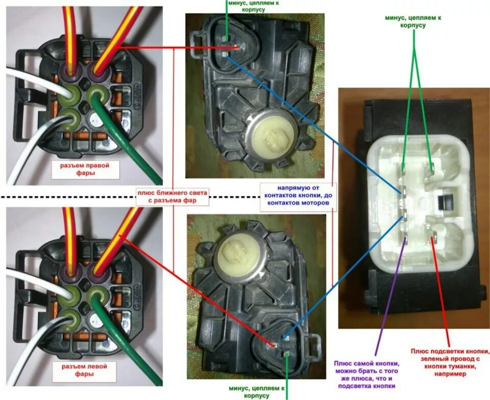 Распиновка корректора фар Подключение корректора фар (ксенон) - Сообщество "Toyota bB и Scion xB" на DRIVE