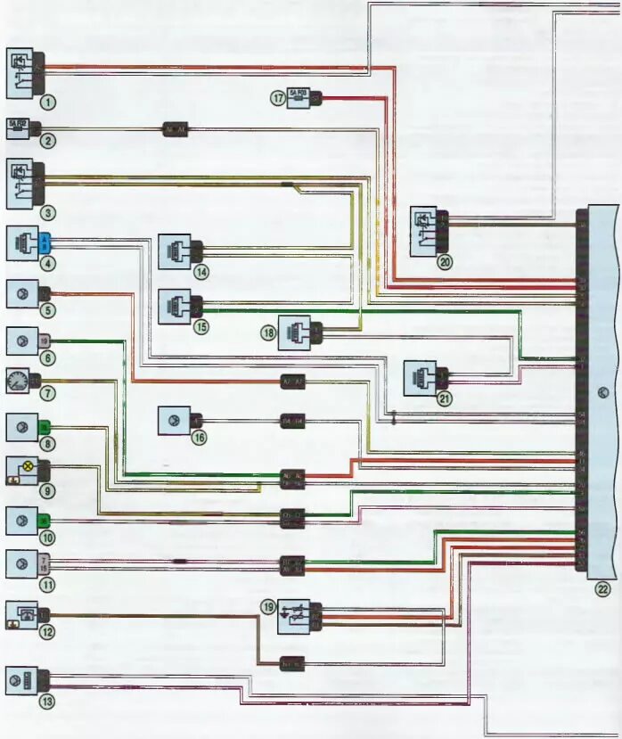 Распиновка лада ларгус Wiring diagram - engine management system K4M Lada Largus