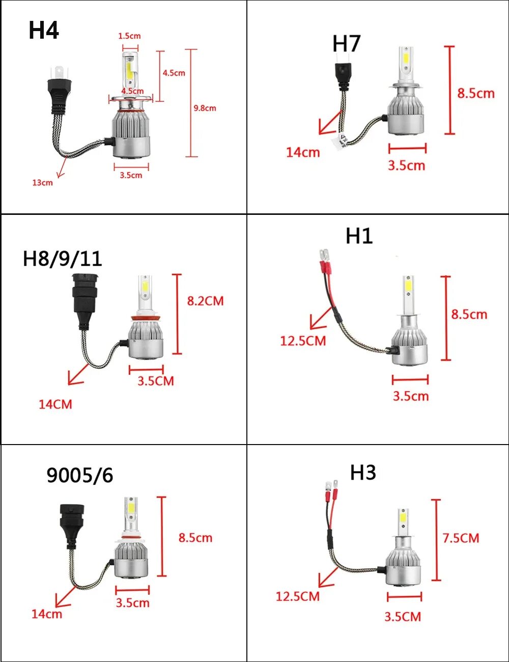 Распиновка лампочки Купить 2X H7 Led H4 автомобильный головной светильник s72w 7600lm Автомобильный 