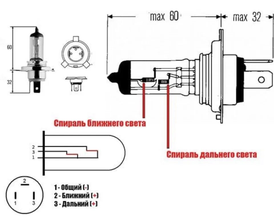 Распиновка лампы н4 Замена трехсекционных фар на двухсекционные - Toyota Mark II (100), 2,5 л, 1996 