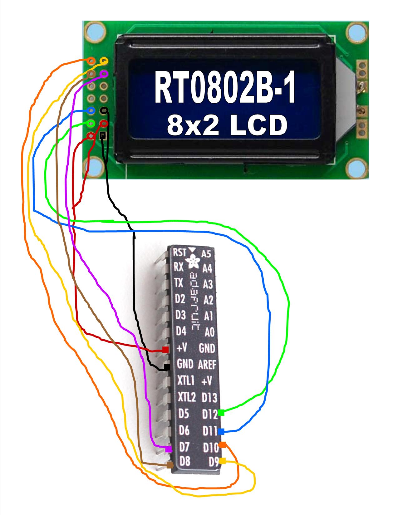 Распиновка lcd 8x2 LCD (RT0802B-1) wiring issues?? - Displays - Arduino Forum