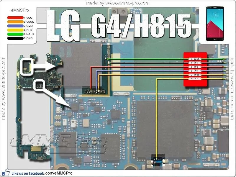 Распиновка lg Pinout eMMC Lg