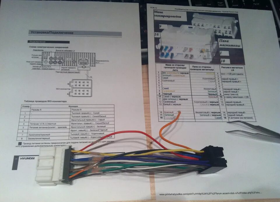 Распиновка магнитолы хендай Замена штатной магнитолы - Hyundai Accent (2G), 1,5 л, 2008 года автозвук DRIVE2