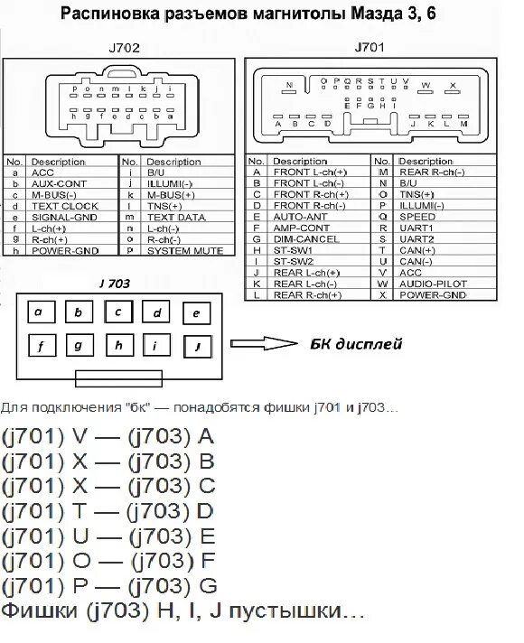 Распиновка магнитолы мазда Подключение БК к Андроид 6.0 - Mazda 3 (1G) BK, 1,6 л, 2005 года автозвук DRIVE2