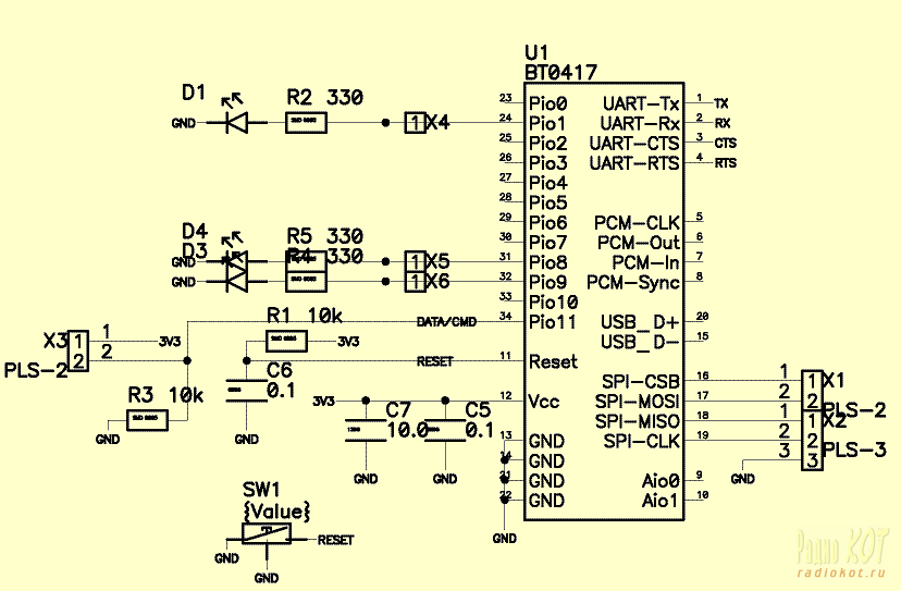 Распиновка модуля управления РадиоКот :: Bluetooth по-китайски: теория и практика