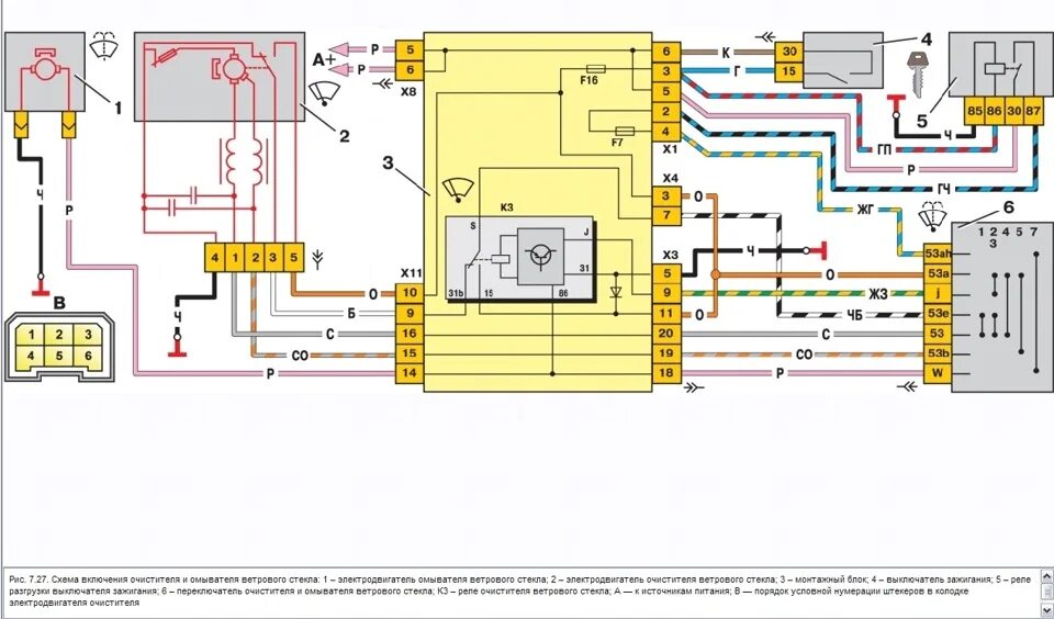 Распиновка моторчика дворников ваз Ремонт правого подрулевого переключателя / -1 неисправность - Lada 2114, 1,6 л, 