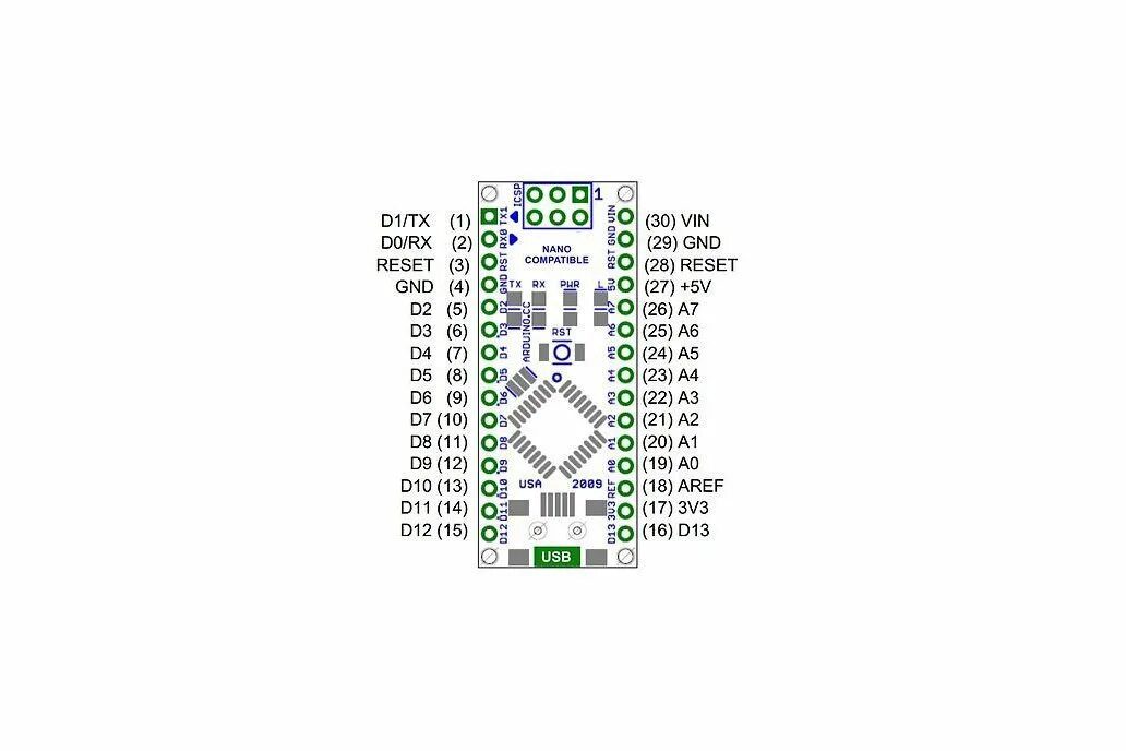 Распиновка нано ATmega328P Nano V3 Controller Board from Go-Make on Tindie