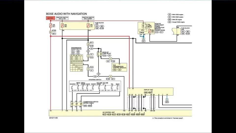 Распиновка ниссан теана Схемы подключения BOSE от Nissan Teana 2 - Nissan X-Trail II (t31), 2 л, 2008 го
