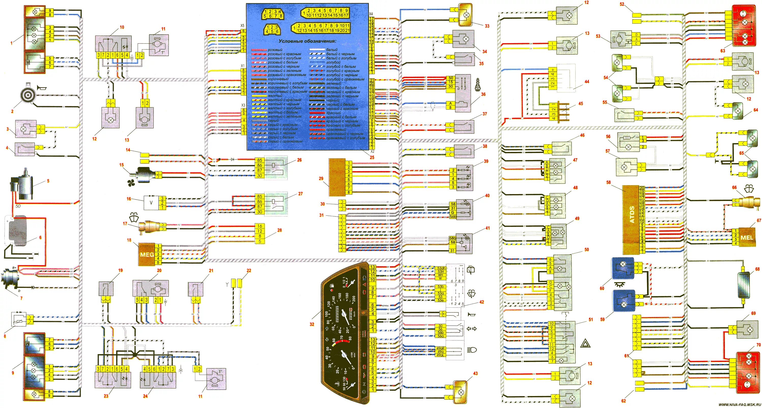 Распиновка нива шевроле Схема электрооборудования ваз-2123 Электрические автосхемы