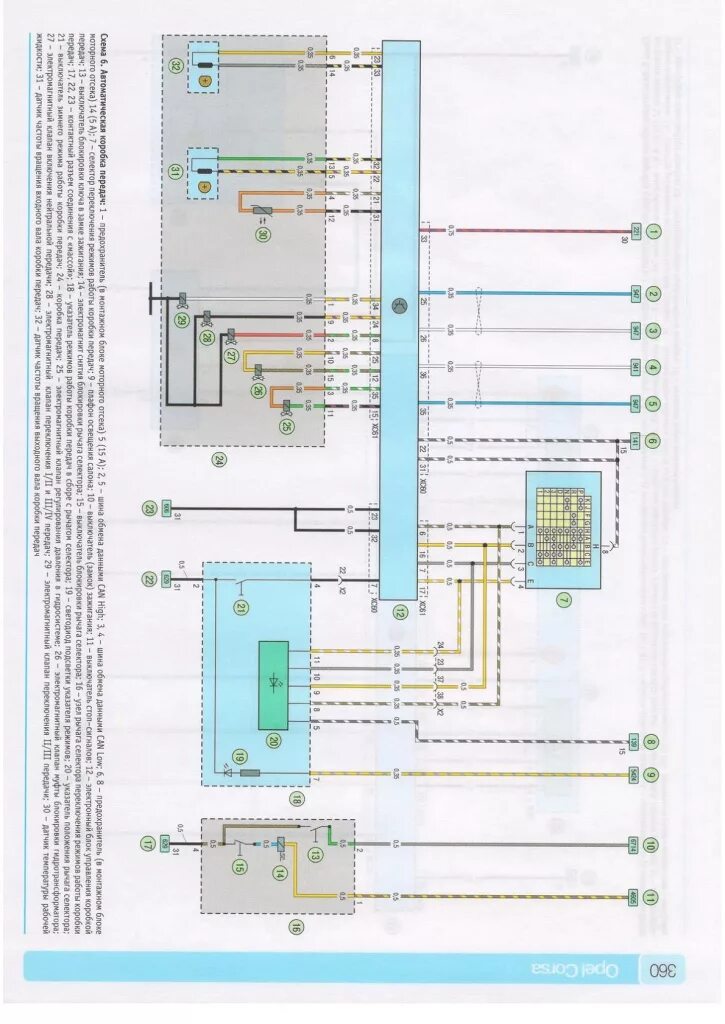 Распиновка опель корса Corsa D Принципиальная схема. Автоматическая коробка передач Opel Corsa - Форум 