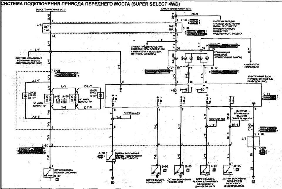 Распиновка паджеро 2 схема подключения полного привода pajero 2 c 1991 г. - DRIVE2