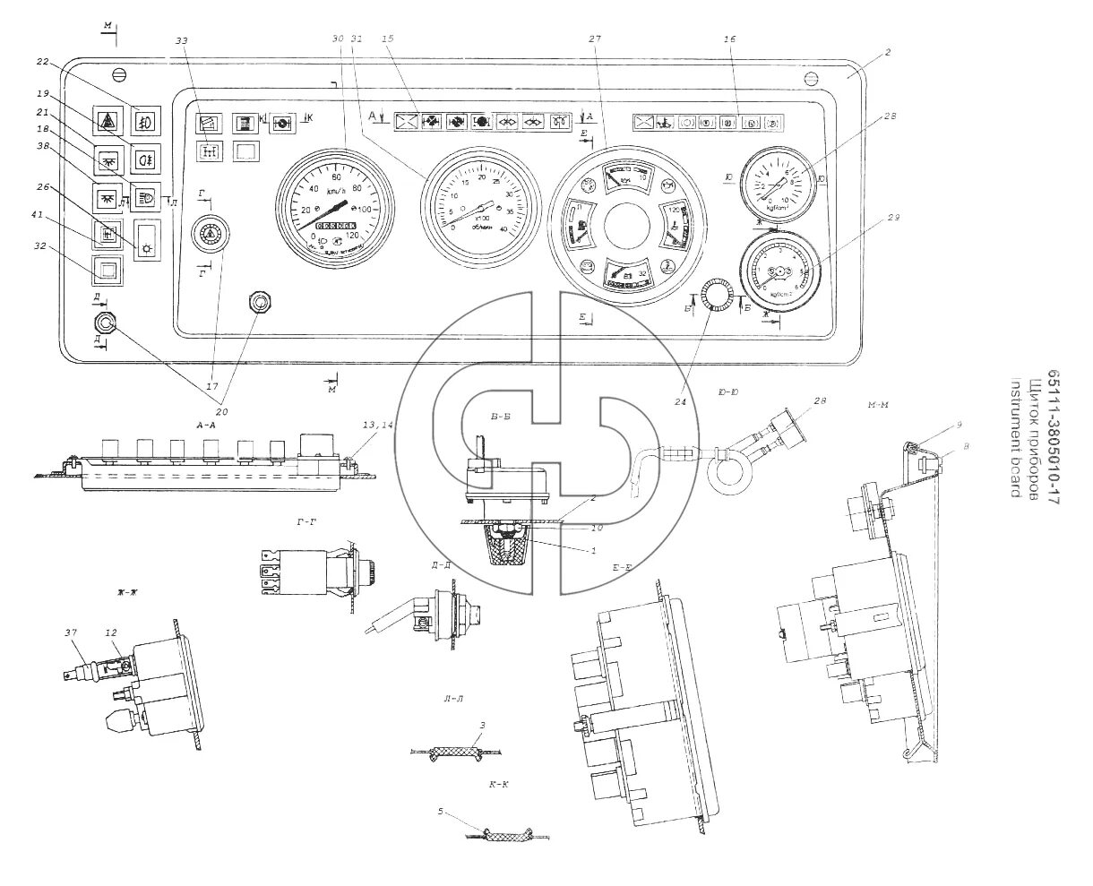 Распиновка панели камаз Щиток приборов КамАЗ-53228, 65111 ТД УралВал