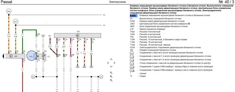 Распиновка пассат Закрывание двери багажника кнопкой из салона. Часть 1. - Volkswagen Passat Varia