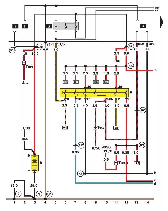 Распиновка пассат б5 Volkswagen Passat 1996-2005: Battery, ignition lock and overload relay for X-con