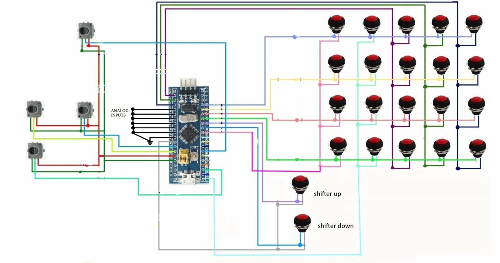 Распиновка педали DIY Pedals & Buttons Controller