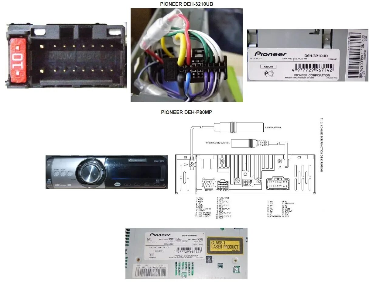 Распиновка pioneer Распиновка разъемов автомагнитол Pioneer (Пионер) НашеАвто