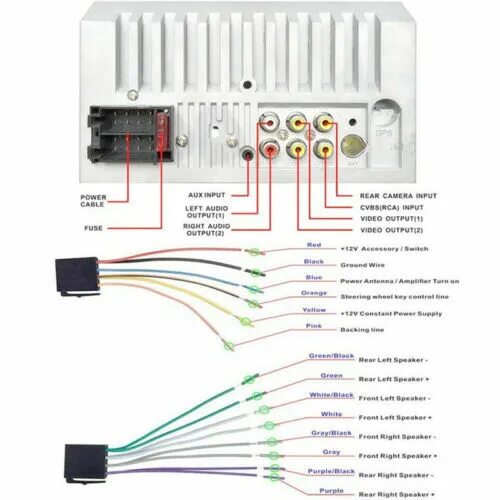 Распиновка подключения автомагнитолы 2 дин 2 DIN 7" Car MP5 MP3 Player USB FM Bluetooth Touch Screen Stereo Radio + Camera 