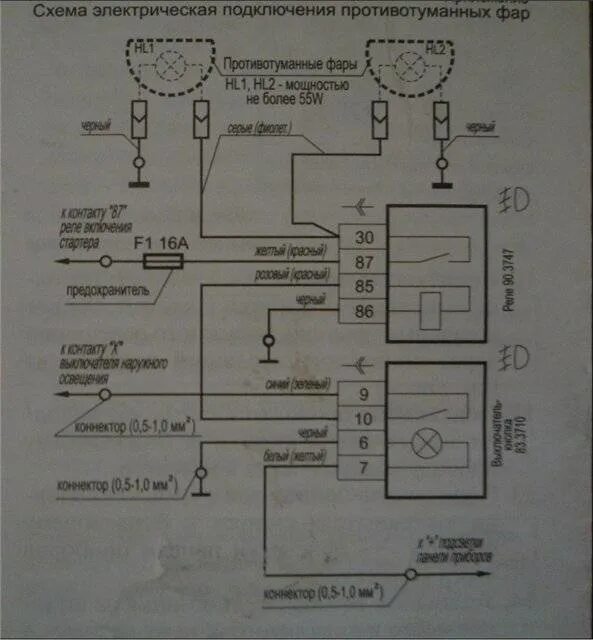 Распиновка подключения фары камаз Установка противотуманок на лада гранта: схема подключения ПТФ