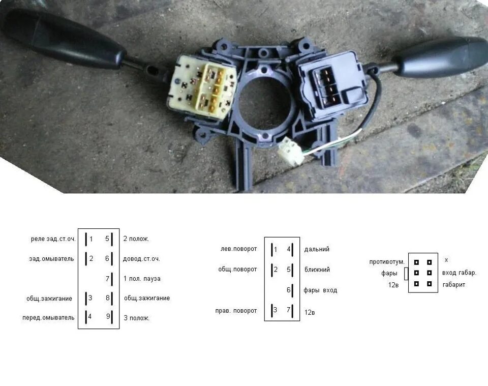 Распиновка подрулевого переключателя Подрулевые переключатели от Ланос - ИЖ Москвич 412, 1,7 л, 1983 года тюнинг DRIV