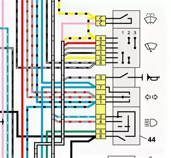 Распиновка подрулевого переключателя ваз Ответы Mail.ru: Не могу найти провод для подключения поворотников к сигнализации