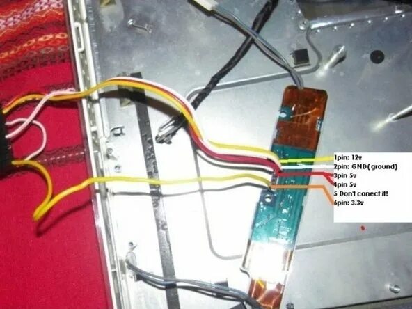 Распиновка подсветки iMac G5 17" Model A1058 Inverter pinout 6 pin - iFixit Repair Guide