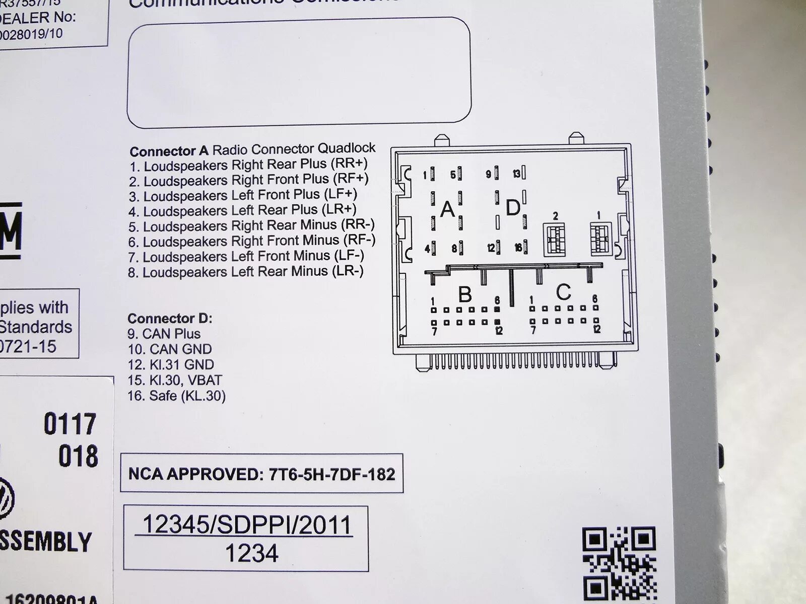 Распиновка поло седан Установлено ГУ - VAG RCD 230G - Volkswagen Polo Mk5, 1,4 л, 2014 года автозвук D