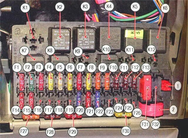 Распиновка предохранителей калина Прикуриватель + предохранитель - Lada Калина универсал, 1,6 л, 2009 года поломка