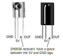 Распиновка приемника Using IR receiver SM0038 - Learn Arduino Prototyping in 10 days Book